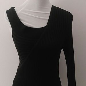 BCBGMaxAzria Karli One Shoulder Black Dress